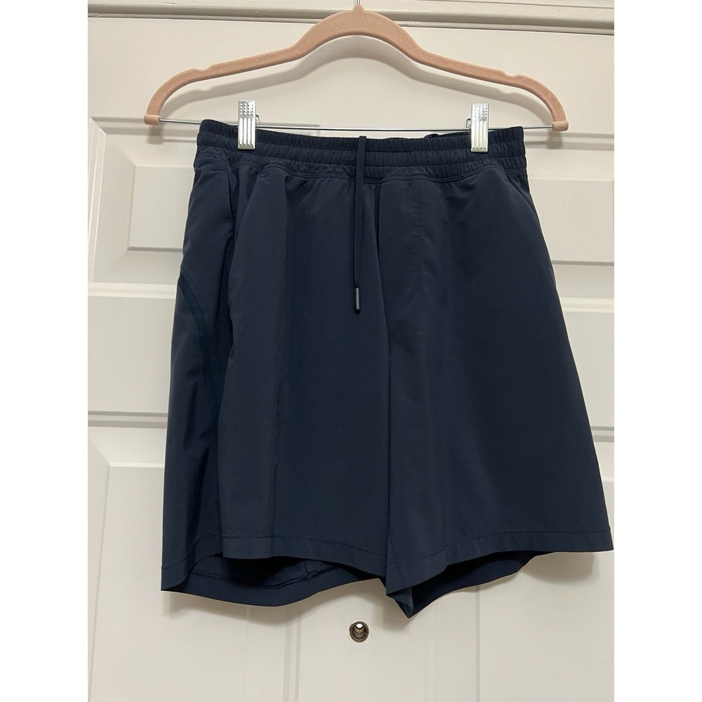 Lululemon License To Train Men's Shorts 7" Linerless Logo Size XS Navy Blue